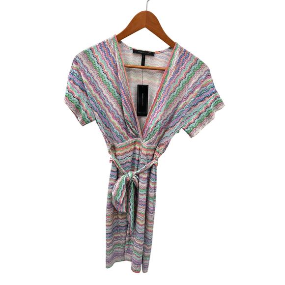 BCBGMAXAZRIA NWT Avery Tie Waist Belted Jersey Stretch Dress // S - Picture 1 of 8
